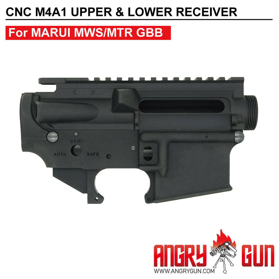 Angry Gun CNC Upper & Lower Receiver for Marui TM MWS / MTR GBB ( COLT M4A1 LATEST VERSION ) ( Colt Licensed w/ Roll Marking Press )