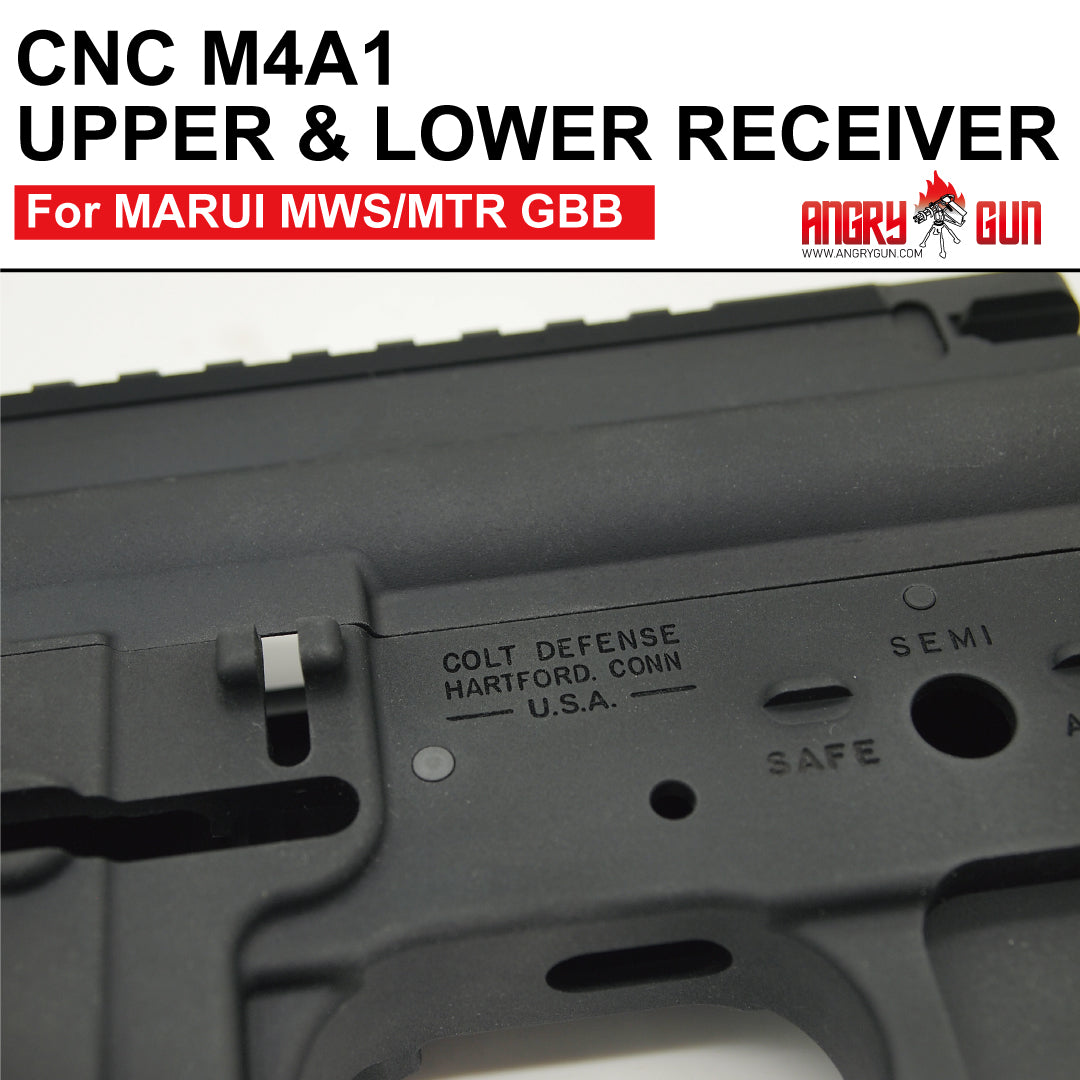 Angry Gun CNC Upper & Lower Receiver for Marui TM MWS / MTR GBB ( COLT M4A1 LATEST VERSION ) ( Colt Licensed w/ Roll Marking Press )