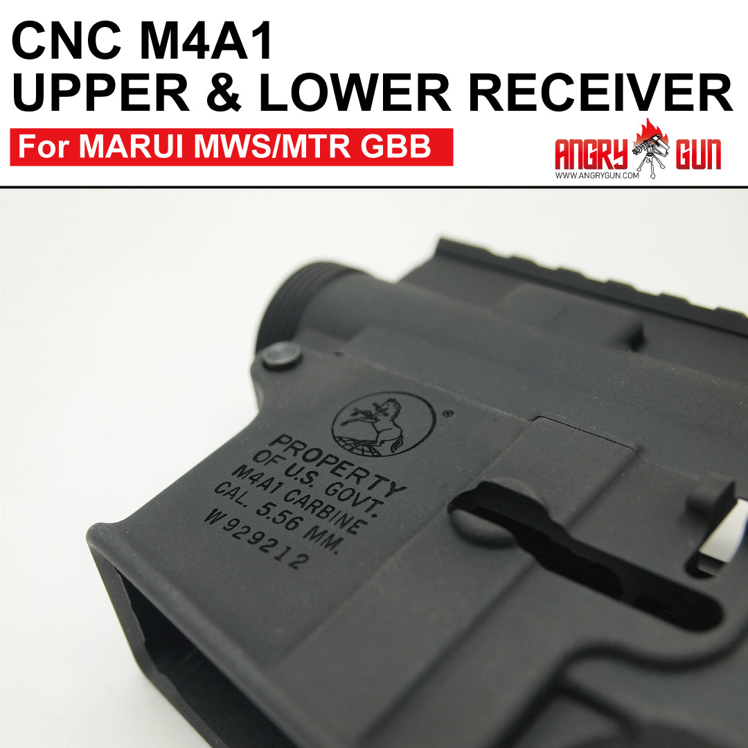 Angry Gun CNC Upper & Lower Receiver for Marui TM MWS / MTR GBB ( COLT M4A1 LATEST VERSION ) ( Colt Licensed w/ Roll Marking Press )