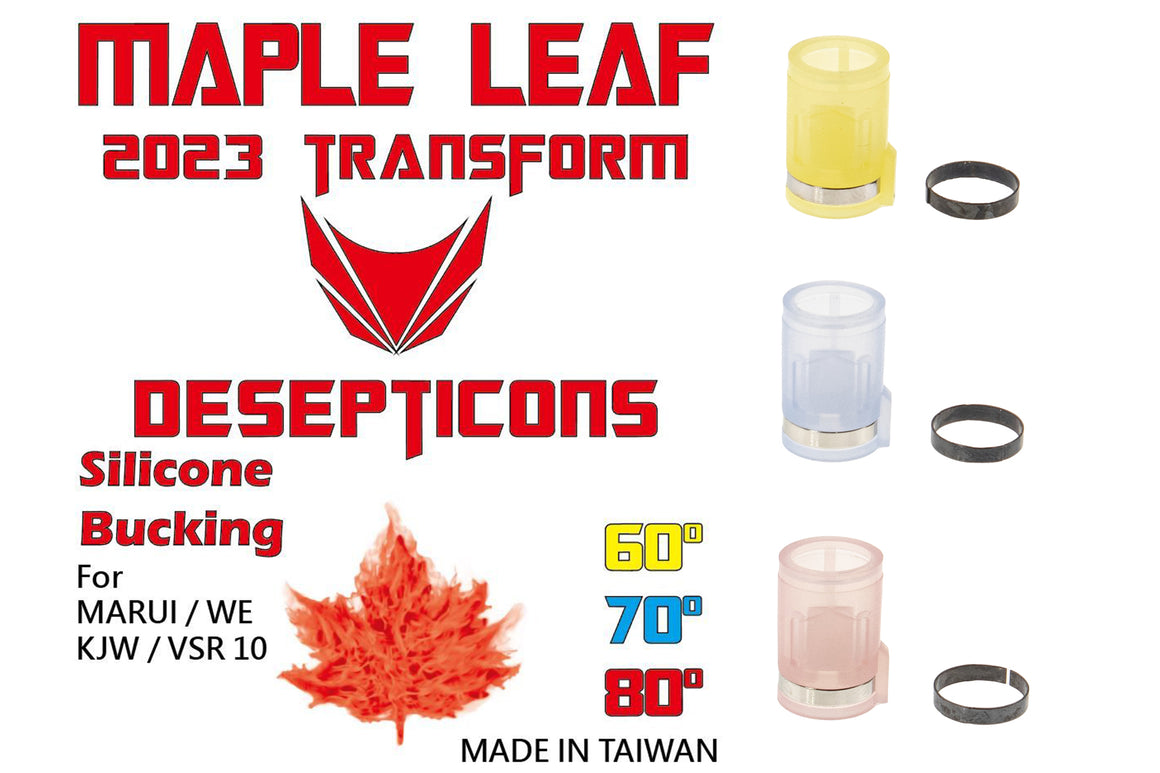 Maple Leaf 2023 Transformers "Decepticon" Hop Up Silicone Bucking for Marui TM / WE / KJW GBB & VSR ( Degree 60° / 70° / 80° )-80°