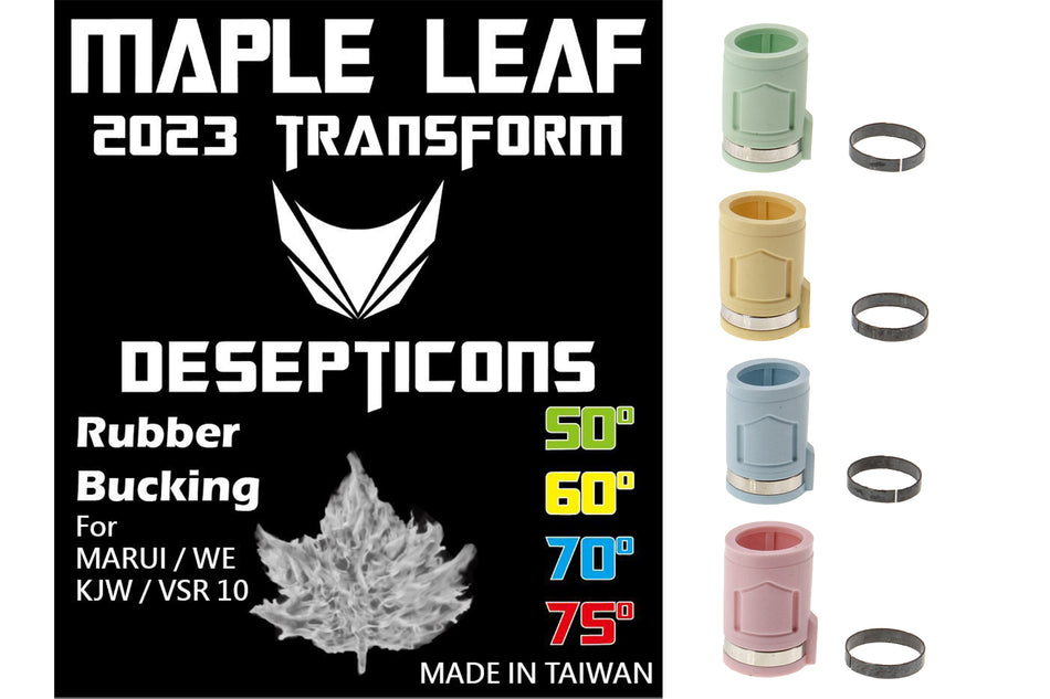 Maple Leaf 2023 Transformers "Decepticons" Hop Up Rubber Bucking for Marui TM / WE / KJW GBB & VSR ( Degree 50° / 60° / 70° / 75° )-75°