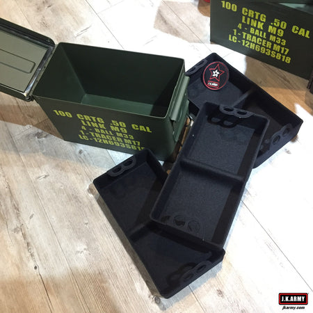 Metal .50 CAL Ammo Can Box Storage Airtight & Waterproof Stackable Storage ( Type 3 Layers Parts Baskets )