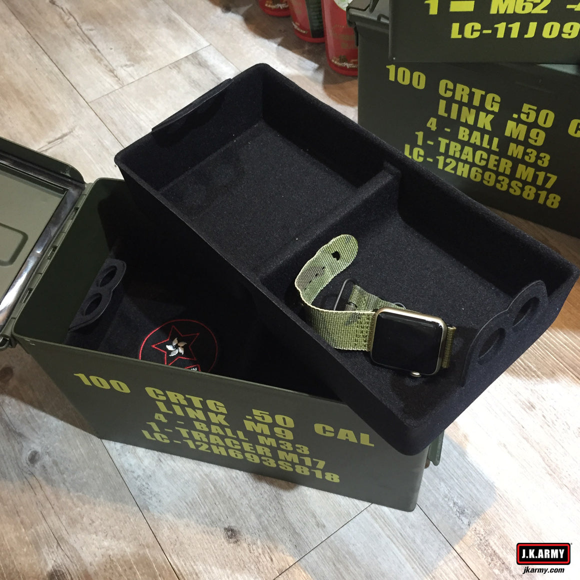 Metal .50 CAL Ammo Can Box Storage Airtight & Waterproof Stackable Storage ( Type 3 Layers Parts Baskets )
