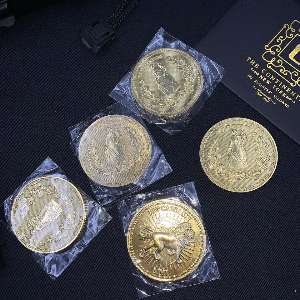 MF John Wick Style Coins Set ( 5 x Coins & 1 x Card ) ( JW Style )
