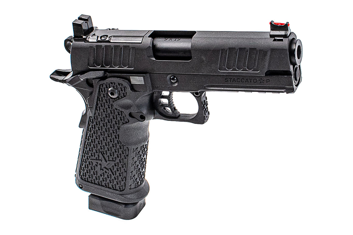 EMG Staccato Licensed CNC 4.3" P Hi-Capa GBBP Gas Blowback Pistol Airsoft ( Model: VIP Grip / Standard / Green Gas )
