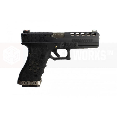 AW VX0101 Hex Cut Signature Model 17 GBB Airsoft Pistol ( BK/BK )