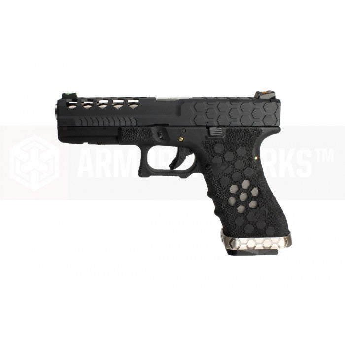 AW VX0101 Hex Cut Signature Model 17 GBB Airsoft Pistol ( BK/BK )