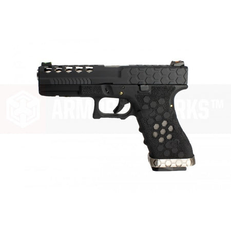 AW VX0101 Hex Cut Signature Model 17 GBB Airsoft Pistol ( BK/BK )