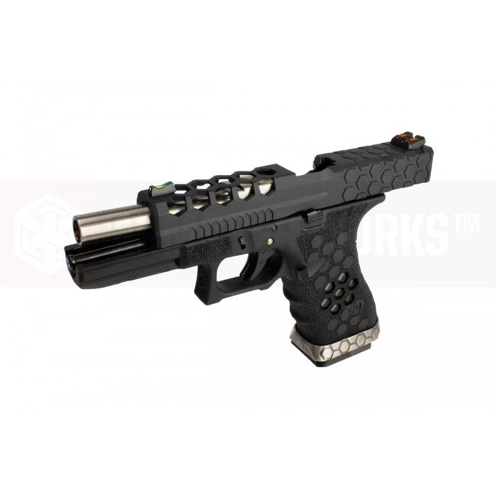 AW VX0101 Hex Cut Signature Model 17 GBB Airsoft Pistol ( BK/BK )