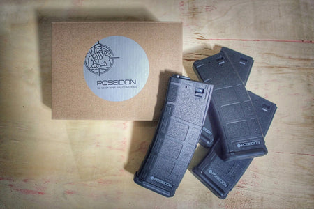 Poseidon 180 Rds Silent AEG Magazine Set (4 Pack ) ( BK )