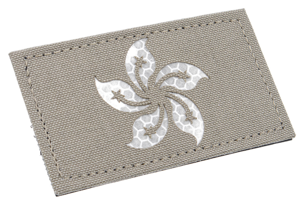 Reflective HKSAR ( Hong Kong ) Flag Patch Type B - Tan ( Free Shipping )