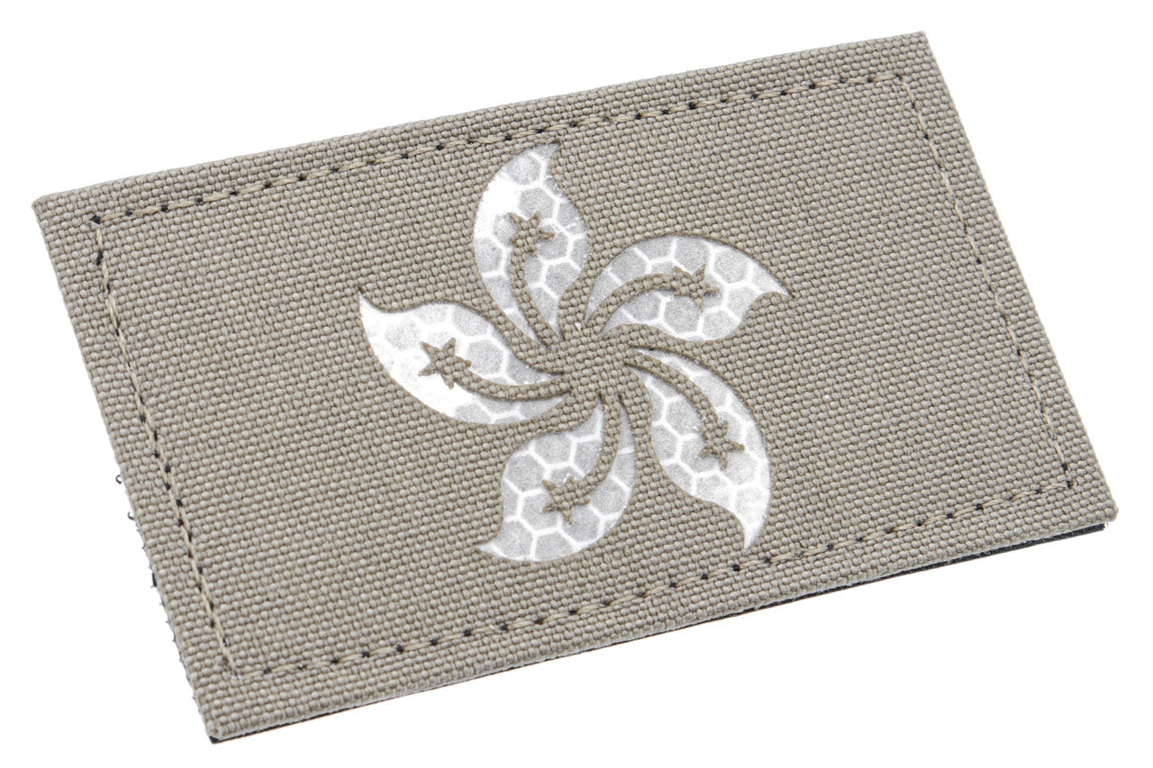 Reflective HKSAR ( Hong Kong ) Flag Patch Type B - Tan ( Free Shipping )