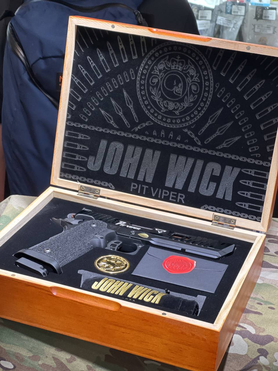 MF TTI Style JW John Wick Pistol Wood Case for TTI EMG / ARMY Pit Viper