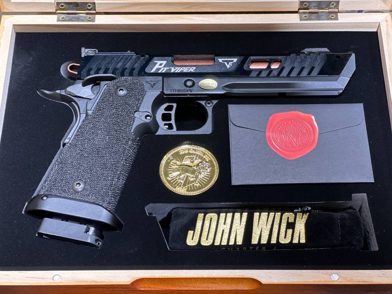 MF TTI Style JW John Wick Pistol Wood Case for TTI EMG / ARMY Pit Viper