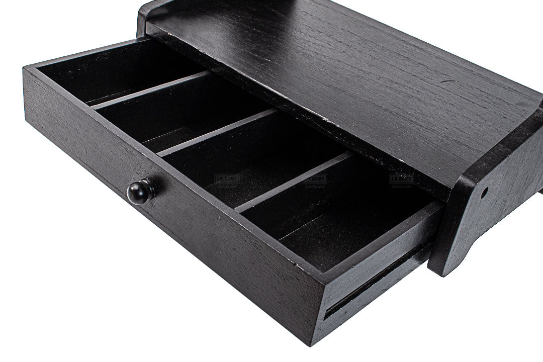 MF 4 Slots Wood Pistol Gun Rack ( Black / Wooden Finish )-Wood