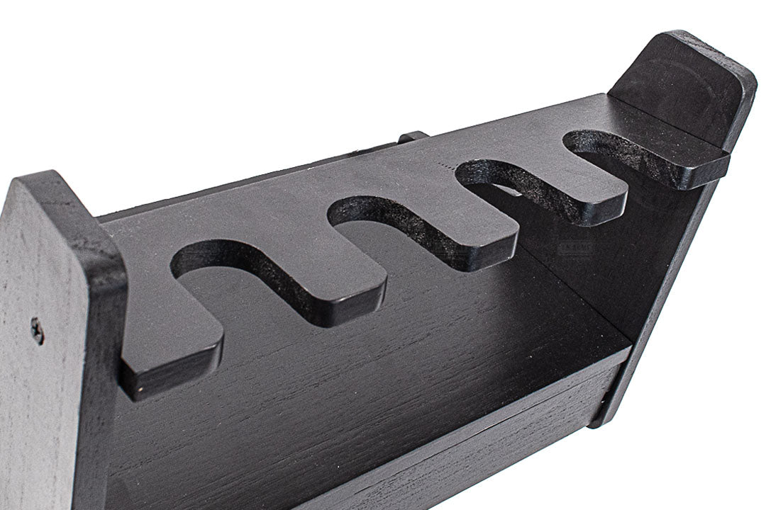 MF 4 Slots Wood Pistol Gun Rack ( Black / Wooden Finish )-Wood
