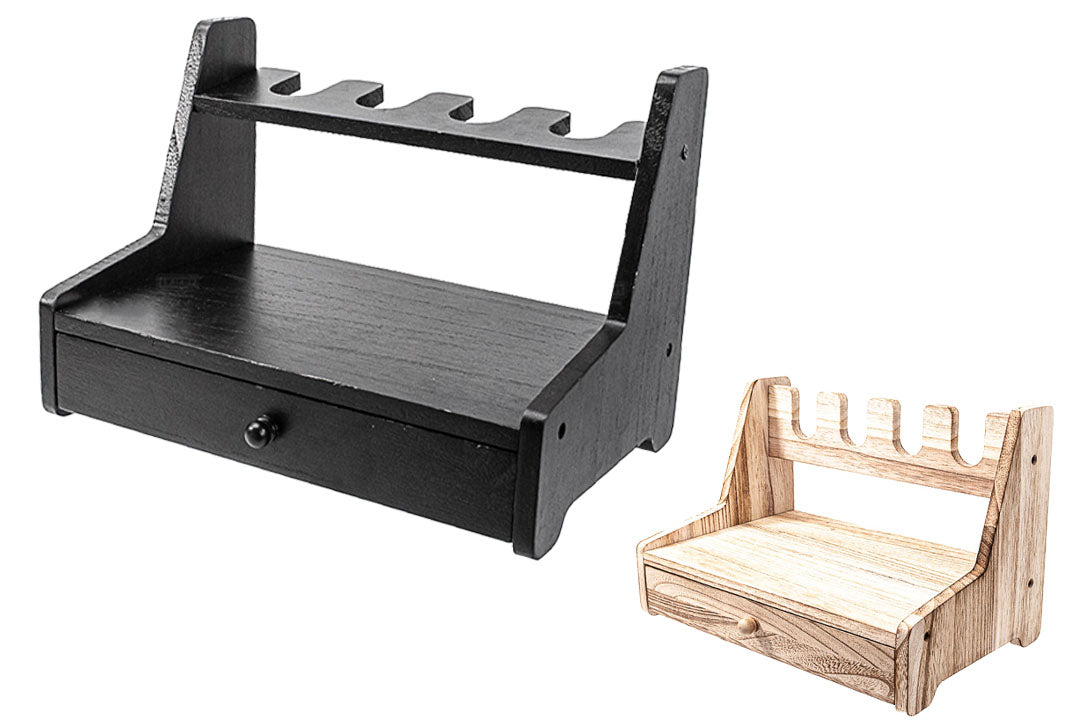 MF 4 Slots Wood Pistol Gun Rack ( Black / Wooden Finish )-Wood