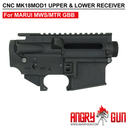 Angry Gun MK18 MOD1 CNC Upper & Lower Receiver for Marui TM MWS / MTR GBB ( Colt Licensed w/ Roll Marking Press )