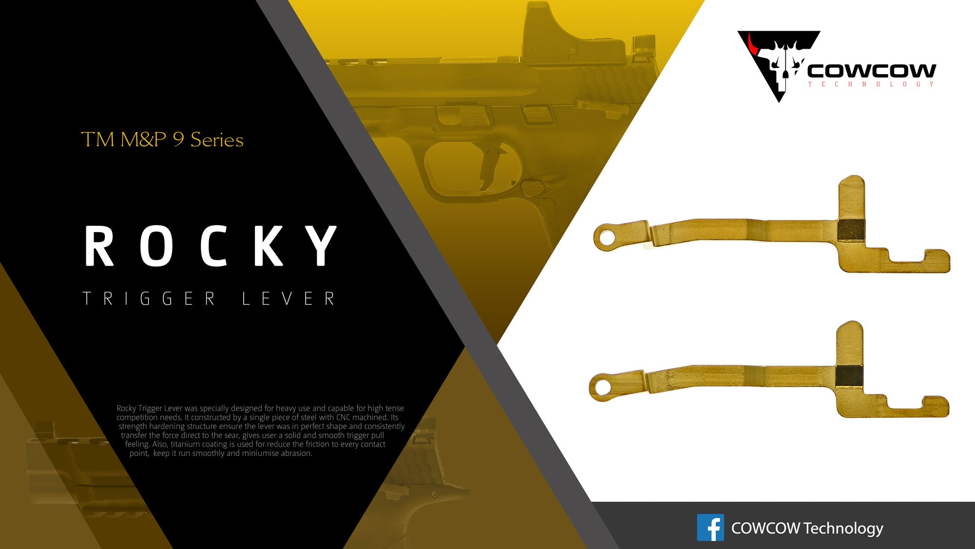 COW ROCKY Trigger Lever for TM M&P 9 GBB Pistol