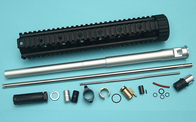G&P FF 16″ Recce Rifle Full Front Set Kit For Marui MWS  ( Black / Silver )