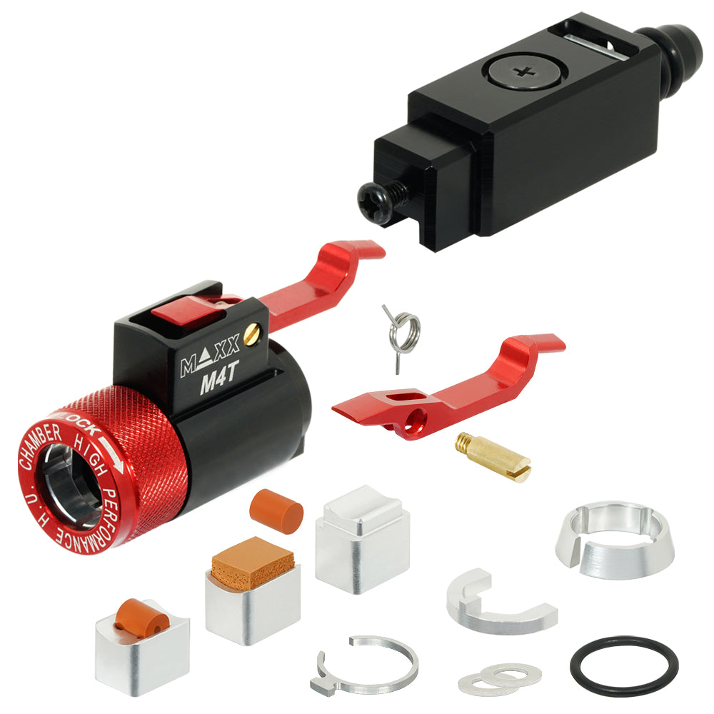 MAXX CNC Aluminum Hop Up Chamber & Adjuster M4T Set For Marui TM