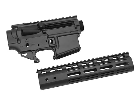 EMG Noveske Licensed 9" NSR Rail M-LOK Gen3 N4 Receiver Kit for Marui TM M4 MWS GBB Series ( CERAKOTE DE / Black )-Black