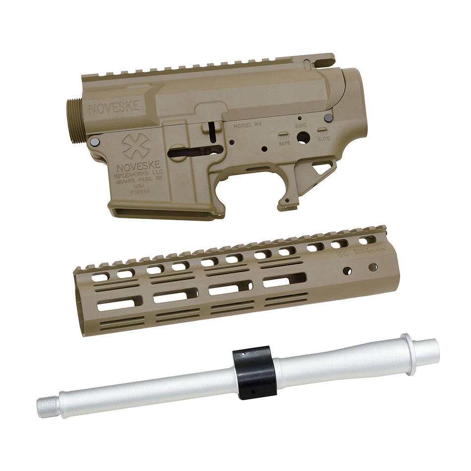 EMG Noveske Licensed 9" NSR Rail M-LOK Gen3 N4 Receiver Kit for Marui TM M4 MWS GBB Series ( CERAKOTE DE / Black )-Black