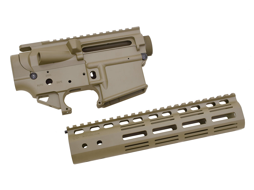 EMG Noveske Licensed 9" NSR Rail M-LOK Gen3 N4 Receiver Kit for Marui TM M4 MWS GBB Series ( CERAKOTE DE / Black )-Black