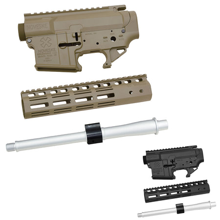 EMG Noveske Licensed 9" NSR Rail M-LOK Gen3 N4 Receiver Kit for Marui TM M4 MWS GBB Series ( CERAKOTE DE / Black )-Black