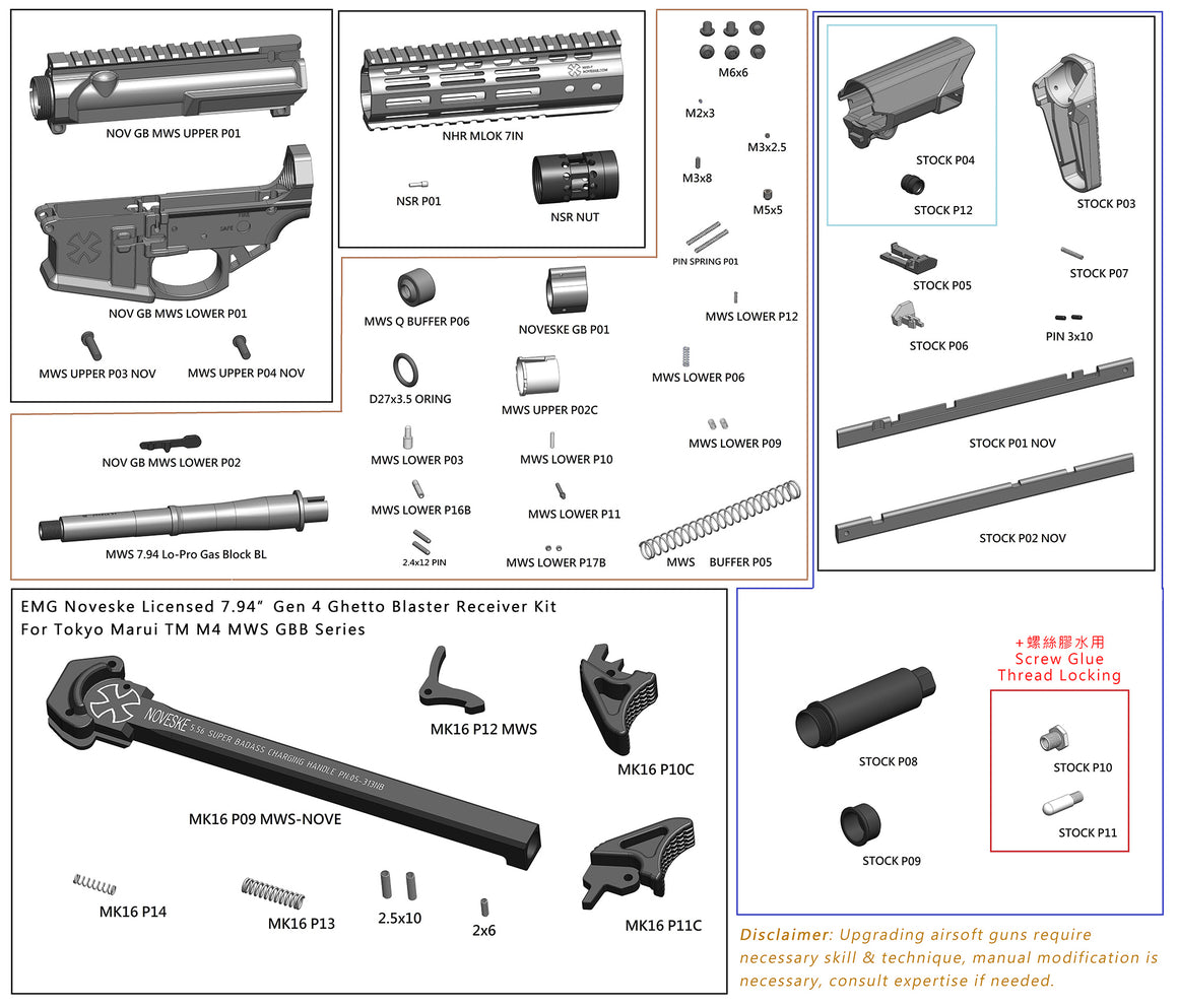 EMG Noveske Licensed 7.94” Gen 4 Ghetto Blaster Complete Build MWS GBBR Airsoft ( by DYTAC ) ( JKTG Custom Made ) ( Limited Edition ) Noveske Tiger Eye Brown