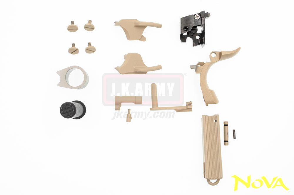Nova M45A1 CQBP Aluminum Frame & Slide Kit for Marui Airsoft 1911 Series ( Cerakote FDE )