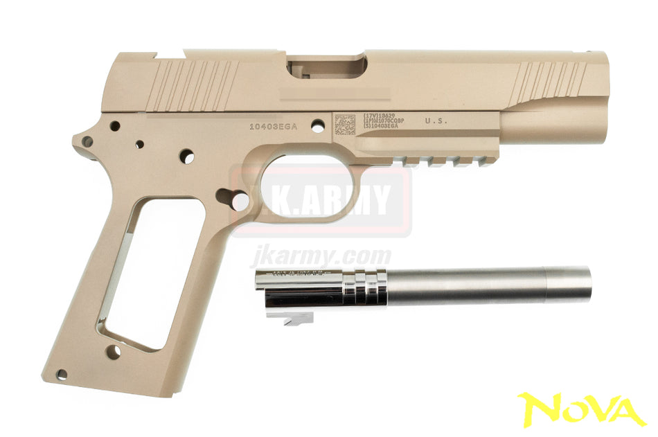 Nova M45A1 CQBP Aluminum Frame & Slide Kit for Marui Airsoft 1911 Series ( Cerakote FDE )