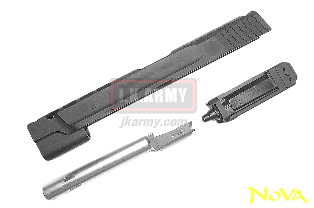 NOVA 5 Inch Performance Center Custom Slide Set for Tokyo Marui M&P9 GBB Pistol Series - Silver Barrel Version - Limited