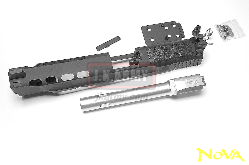NOVA 5 Inch Performance Center Custom Slide Set for Tokyo Marui M&P9 GBB Pistol Series - Silver Barrel Version - Limited
