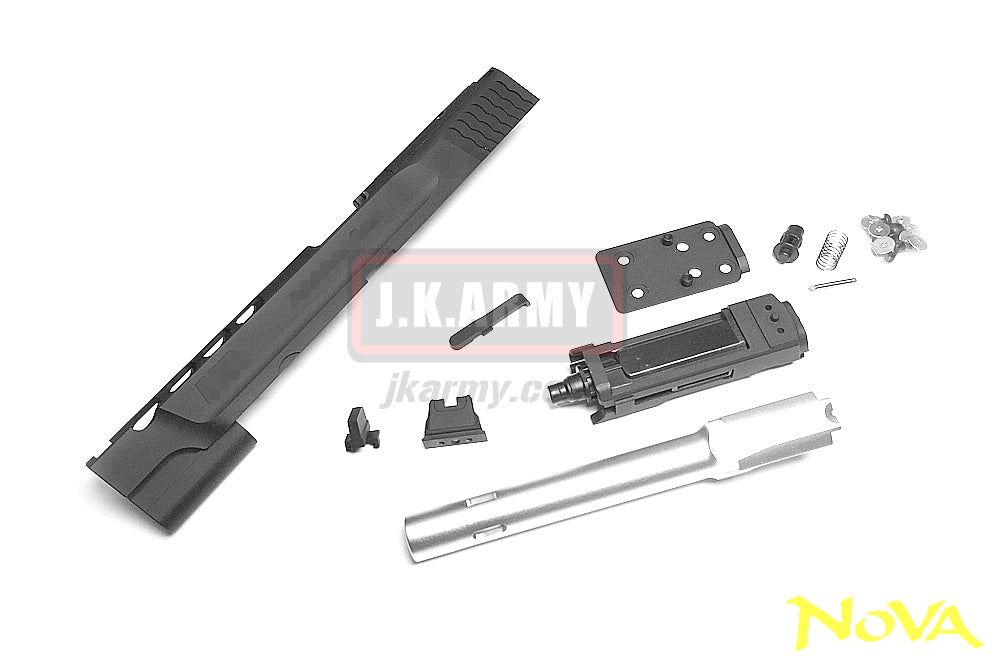NOVA 5 Inch Performance Center Custom Slide Set for Tokyo Marui M&P9 GBB Pistol Series - Silver Barrel Version - Limited