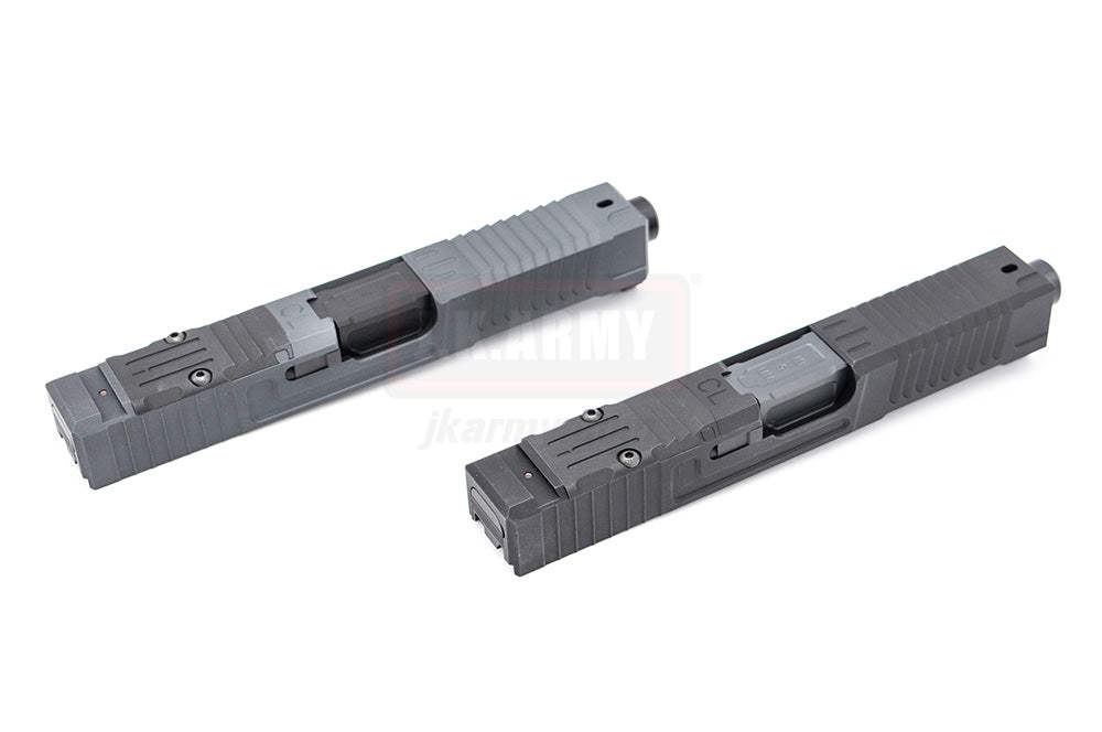 NOVA CNC Aluminum FI COSTA 19 MK1 Style Slide set for Tokyo Marui Model 19 GBB Series-Titanium Grey