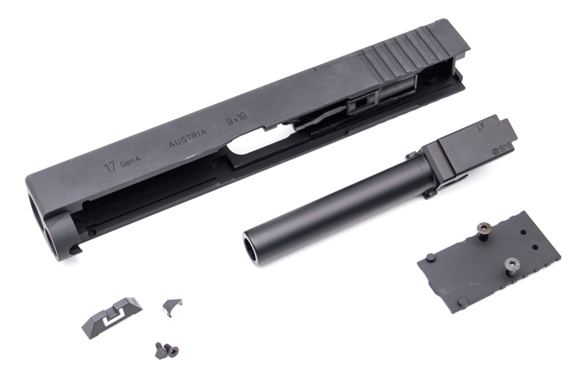 Nova CNC Aluminum 17 MOS Slide Kit for Tokyo Marui TM G Model 17 Gen4 GBB Series ( Black )