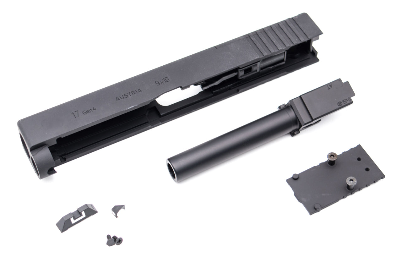 Nova CNC Aluminum 17 MOS Slide Kit for Tokyo Marui TM G Model 17 Gen4 GBB Series ( Black )