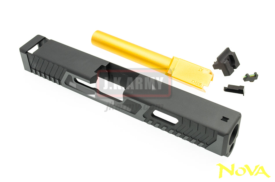 Nova TT Style G17 Aluminum Slide for Marui Arisoft G17 GBB Series - Black