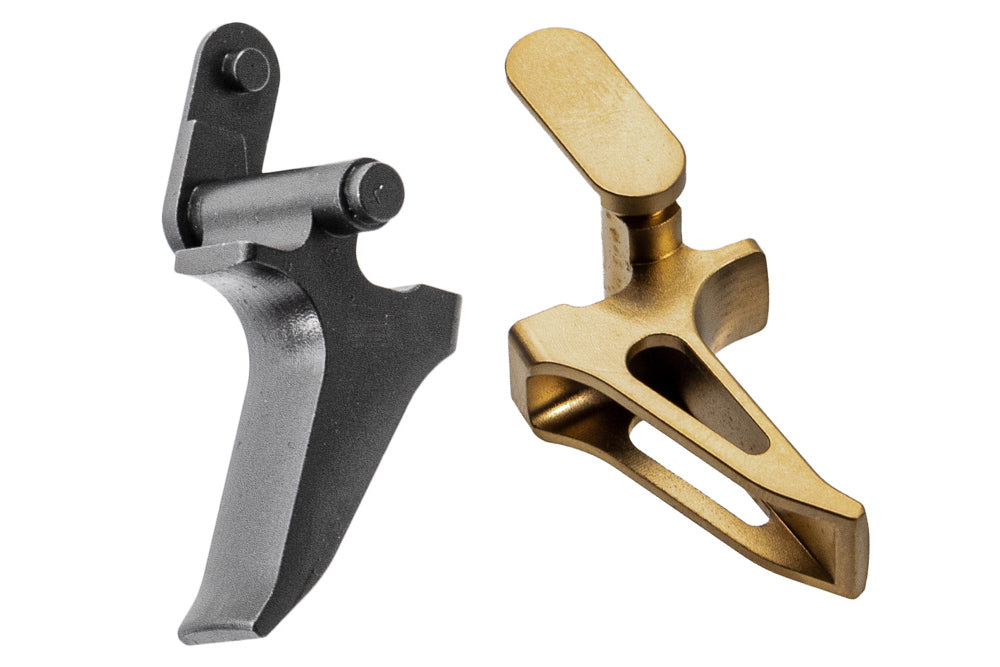 NOVA CNC Steel Trigger ( Flat Skeletonized Type ) For SIG AIR / VFC P320 M17 / M18 Airsoft GBB Series ( Gold )