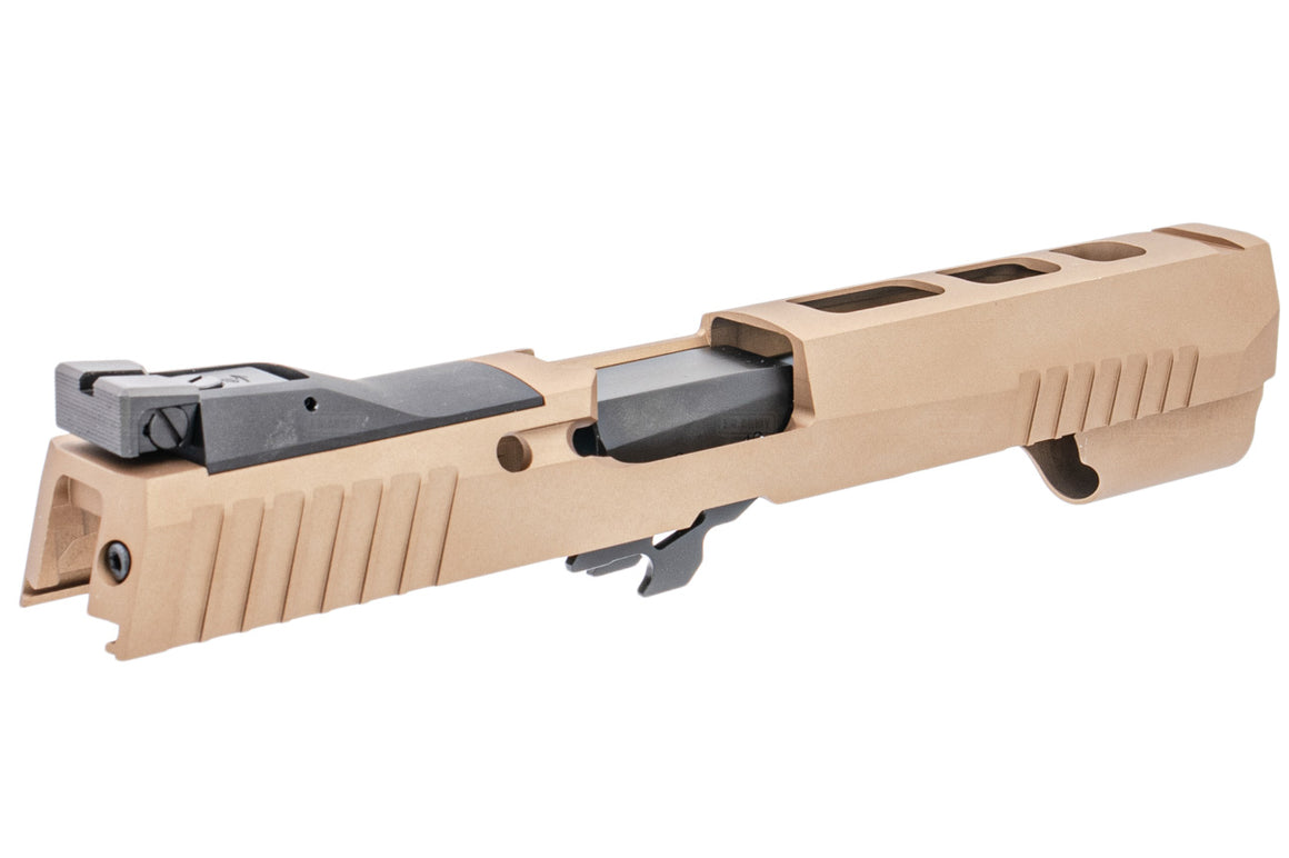 Nova P320 XFIVE Aluminum Slide Set for SIG AIR / VFC P320 M17 M18 GBBP Series ( Black / Tan / Silver )-Tan