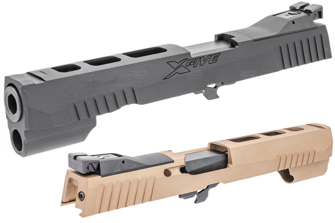 Nova P320 XFIVE Aluminum Slide Set for SIG AIR / VFC P320 M17 M18 GBBP Series ( Black / Tan / Silver )-Tan