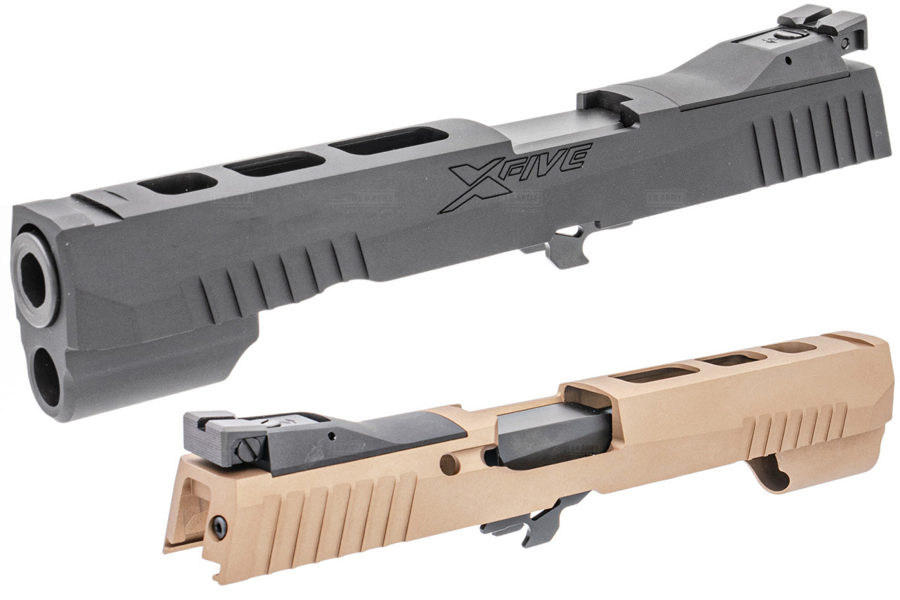 Nova P320 XFIVE Aluminum Slide Set for SIG AIR / VFC P320 M17 M18 GBBP Series ( Black / Tan / Silver )-Tan