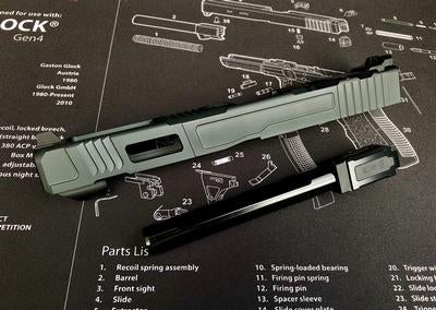 Nova FI Style 34 Aluminum Slide Set For Marui Model 17 GBB Series ( Titanium )-Titanium Grey