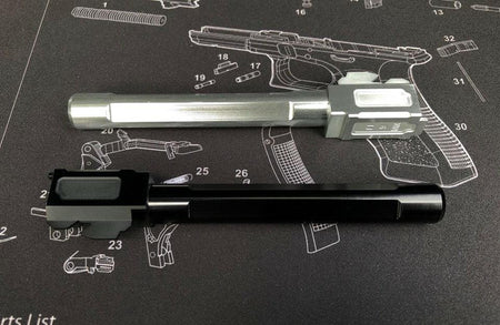 Nova FI Style 34 Aluminum Slide Set For Marui Model 17 GBB Series ( Titanium )-Titanium Grey