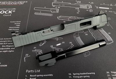 Nova FI Style 34 Aluminum Slide Set For Marui Model 17 GBB Series ( Titanium )-Titanium Grey