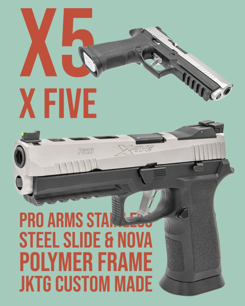Pro-Arms X5 Style 5" Complete Build GBB Pistol - Stainless Steel Slide with Nova Polymer Frame ( JKTG Custom Made )
