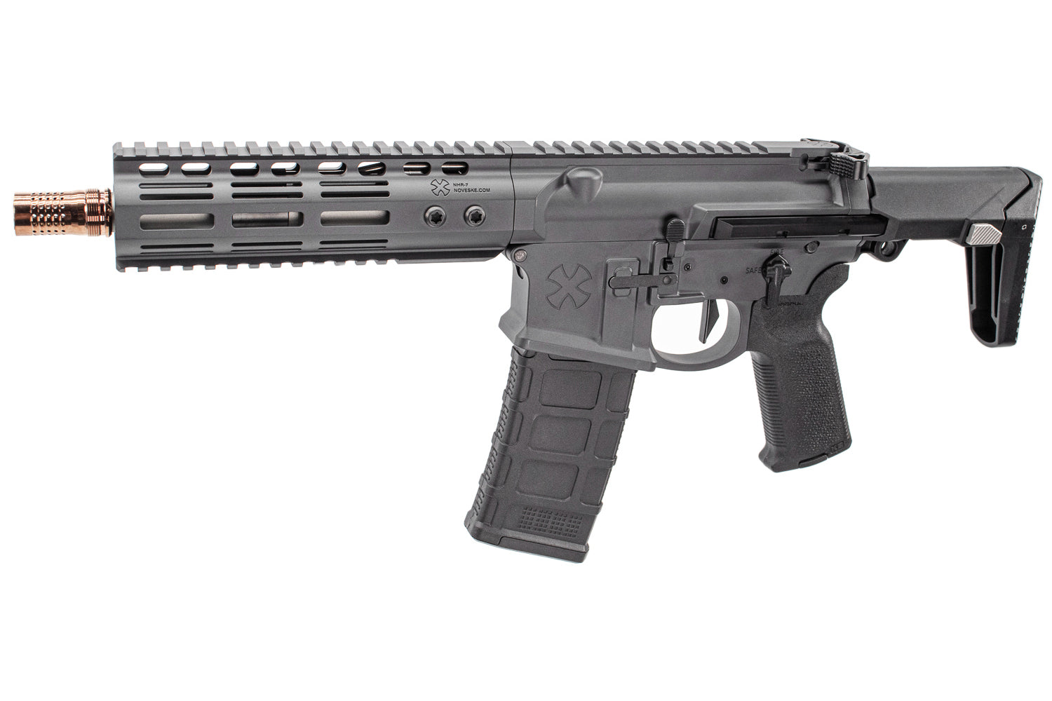 EMG Noveske Licensed 7.94” Gen 4 Ghetto Blaster Receiver Kit for Tokyo Marui TM M4 MWS GBB Series ( by DYTAC ) ( Cerakote Noveske Tiger Eye Brown )