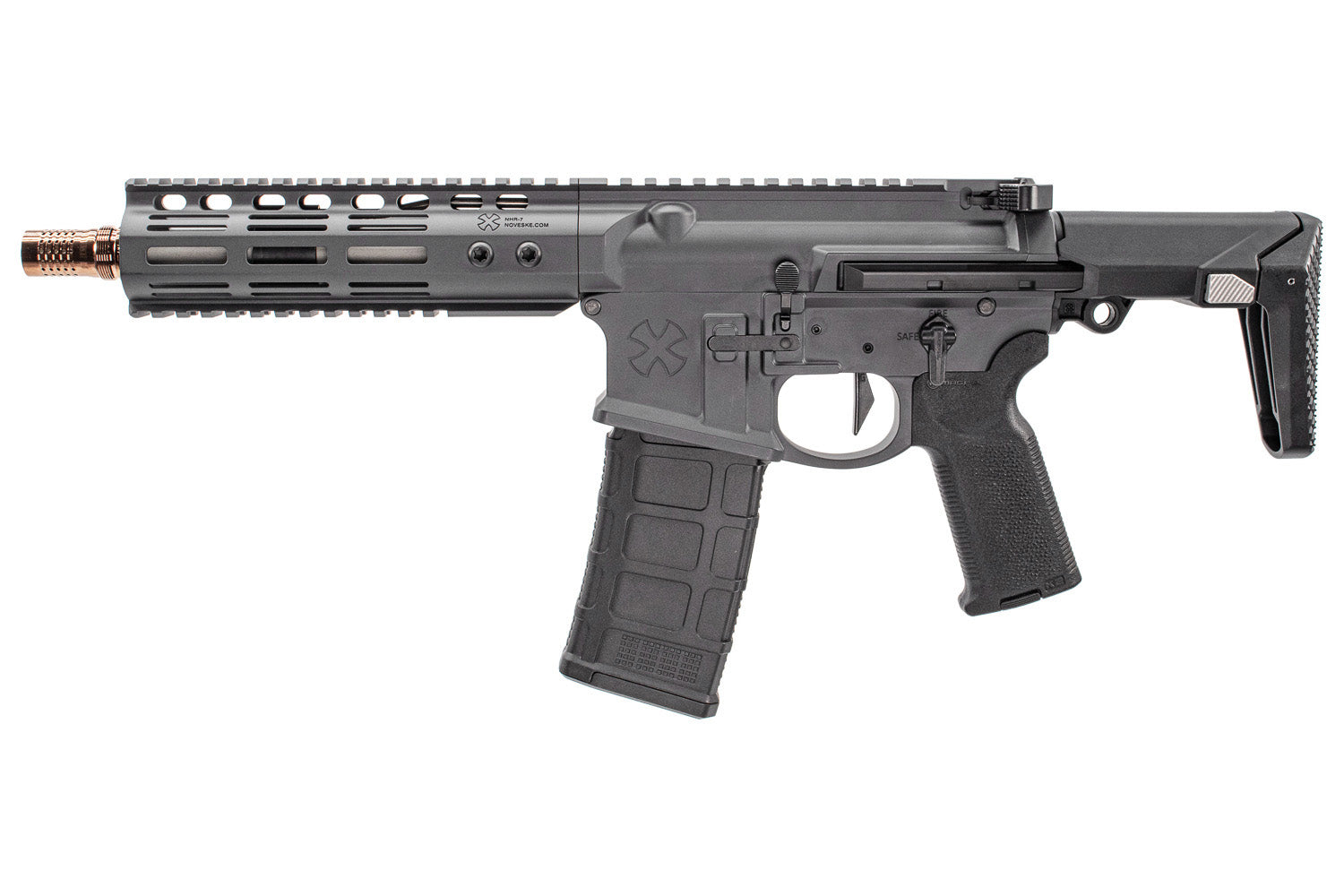 EMG Noveske Licensed 7.94” Gen 4 Ghetto Blaster Receiver Kit for Tokyo Marui TM M4 MWS GBB Series ( by DYTAC ) ( Cerakote Noveske Tiger Eye Brown )