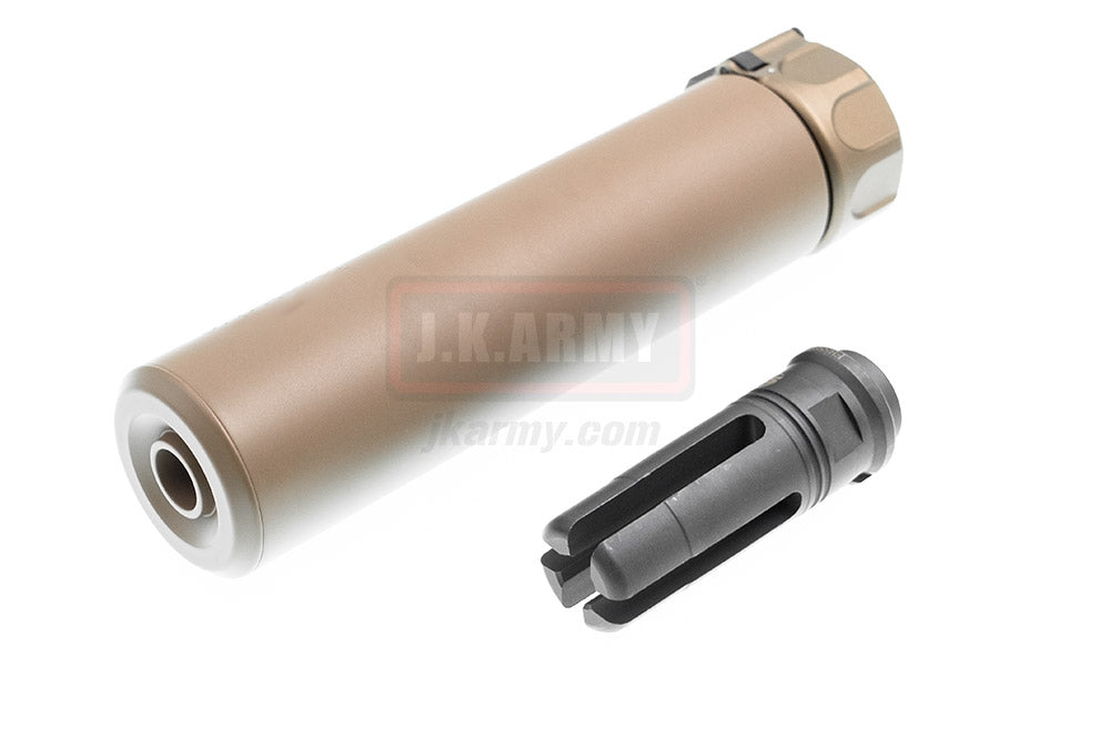 OMG SOCOM RC 1 Dummy Barrel Extension w/ 4P Flash Hider ( DE ) ( 14mm CCW )